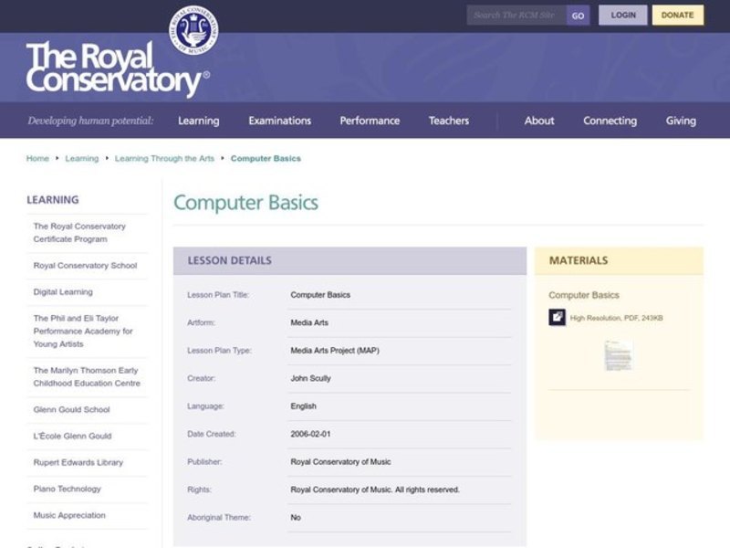 Computer Basics Lesson Plan