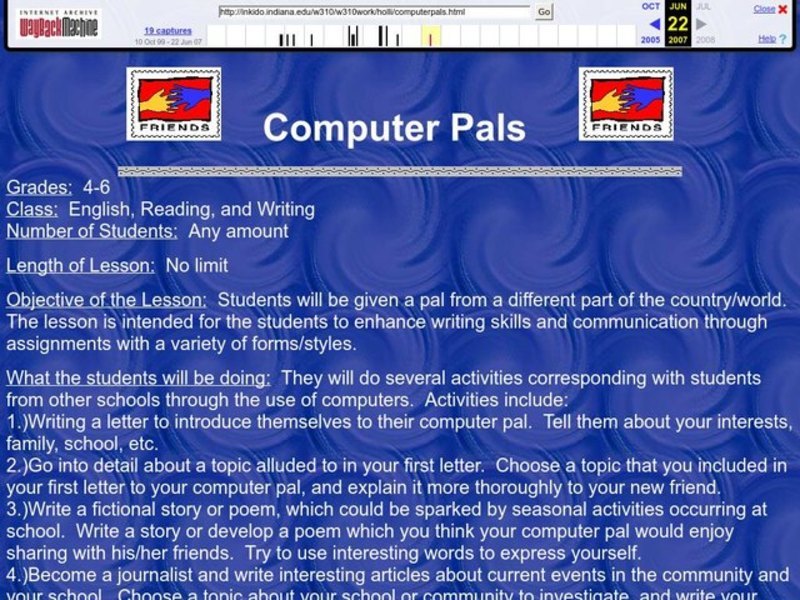 Computer Pals Lesson Plan