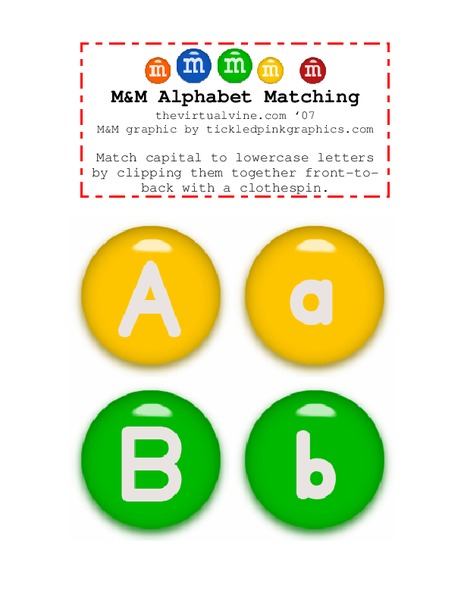 M&M Alphabet Matching Worksheet