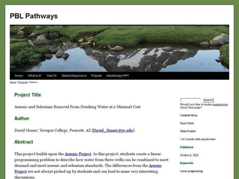 Arsenic and Selenium Removal From Drinking Water at a Minimal Cost Activity