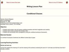 Conditional Clauses Lesson Plan