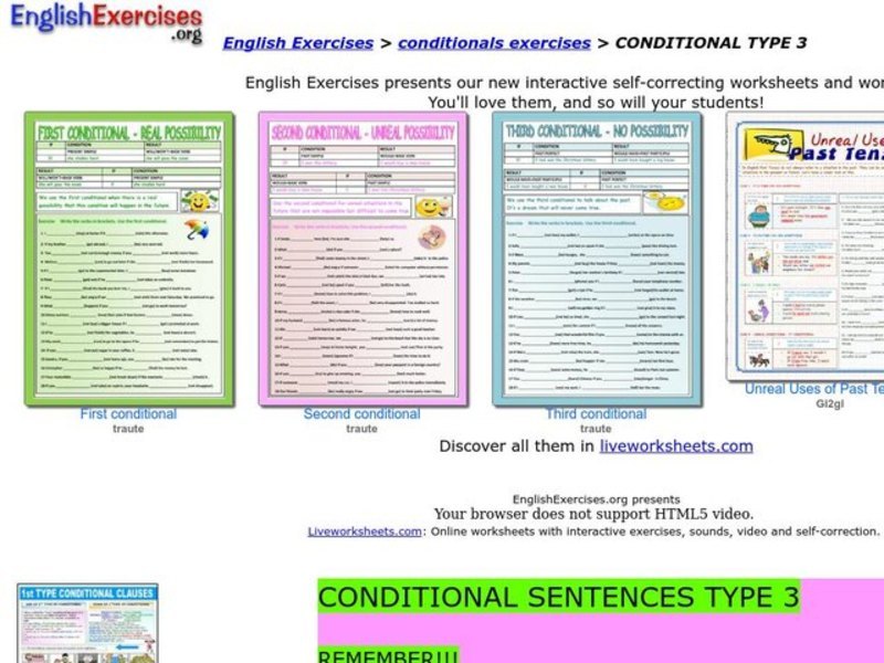 Conditional Sentences Worksheet