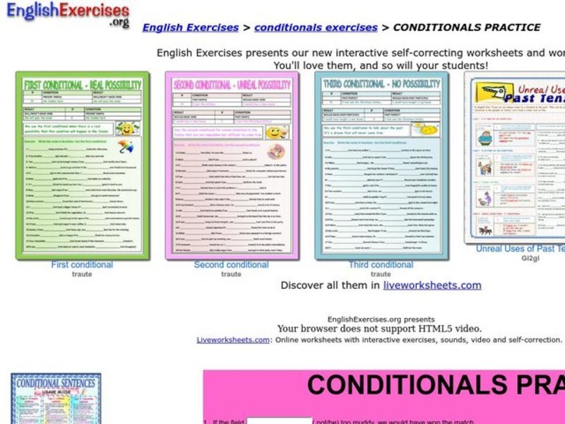 Conditionals Practice Interactive