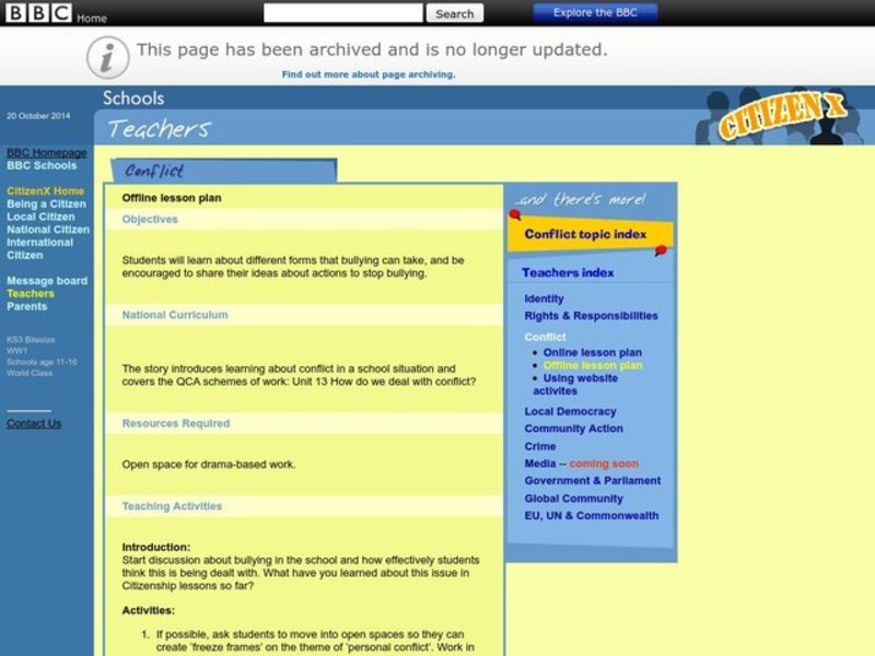 Conflict Lesson Plan