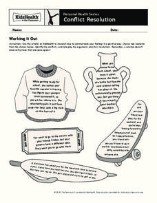 Handout: Conflict Resolution (Grades 6 to 8) Worksheet