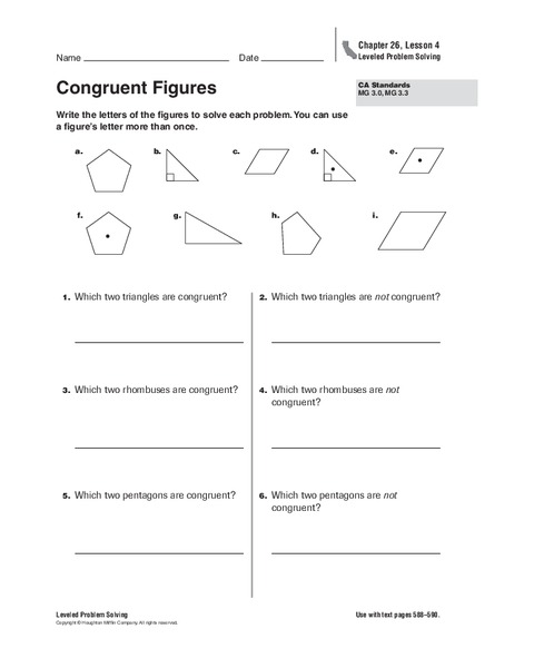 Congruent Figures Worksheet