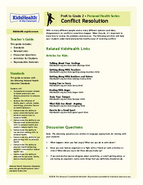 Conflict Resolution: Grades K-2 Lesson Plan