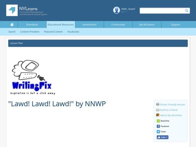 "Lawd! Lawd! Lawd!" Lesson Plan