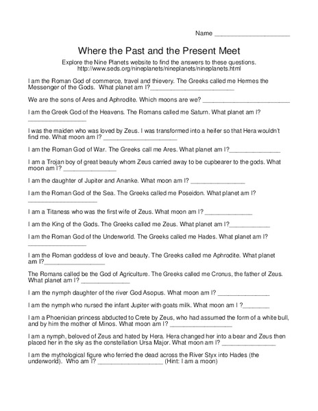 Where the Past and Present Meet Worksheet