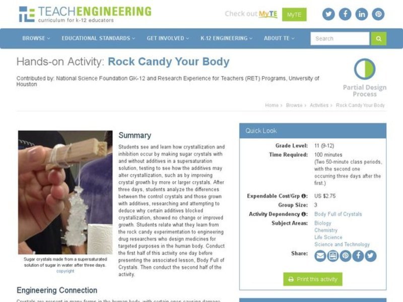 Rock Candy Your Body Activity