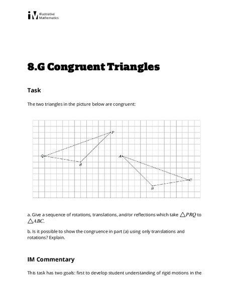 Congruent Triangles Activity