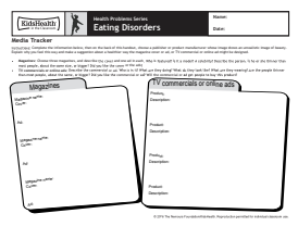 Handout: Eating Disorders (Grades 3 to 5) Worksheet