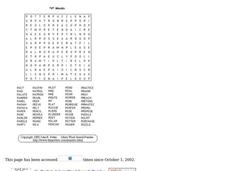 "P" Words Puzzle Worksheet