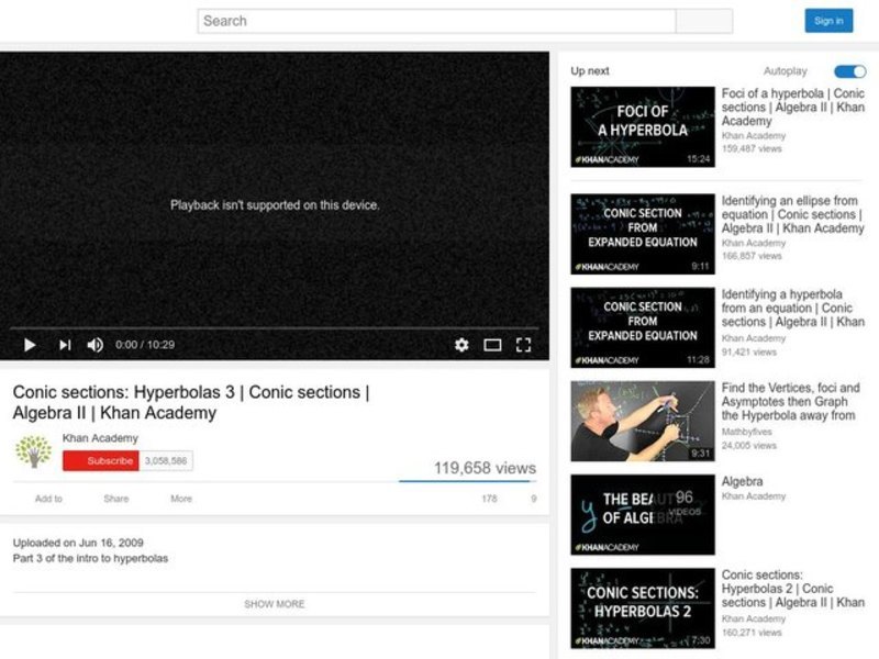 Conic Sections: Hyperbolas 3 Instructional Video