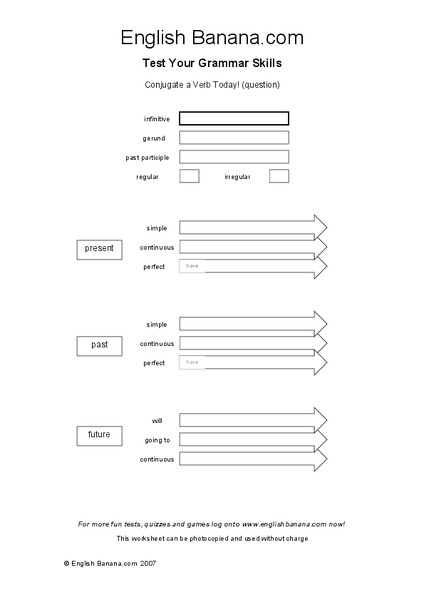 Conjugate a Verb Worksheet