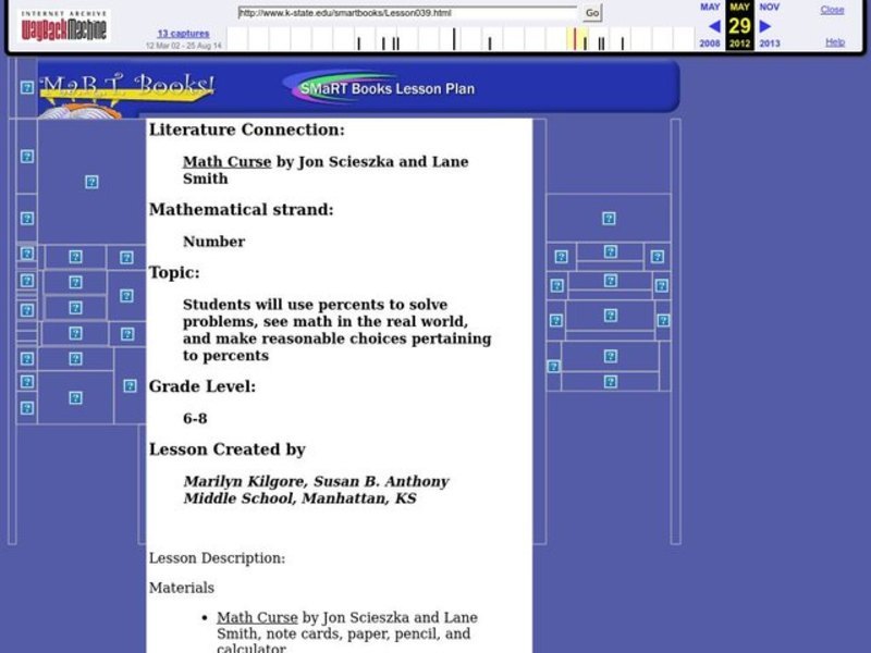 "Math Curse" by Jon Scieszka and Lane Smith Lesson Plan