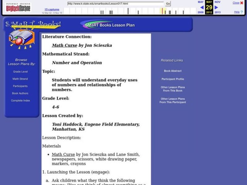 "Math Curse" by Jon Scieszka Lesson Plan