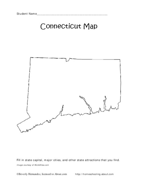 Connecticut Map Worksheet