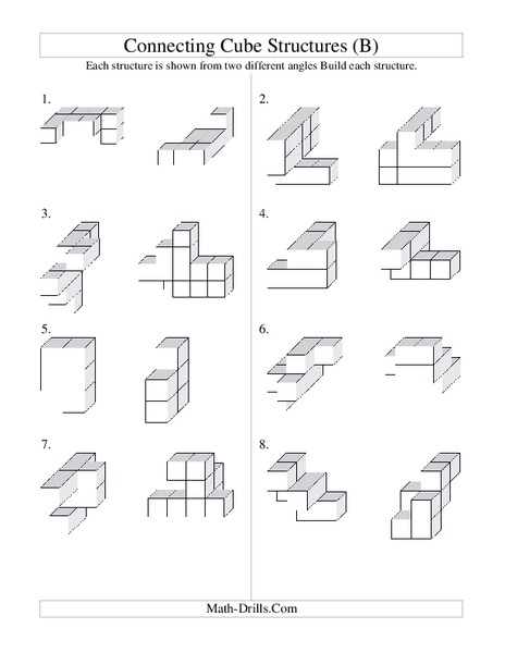 Connecting cube Structures Worksheet