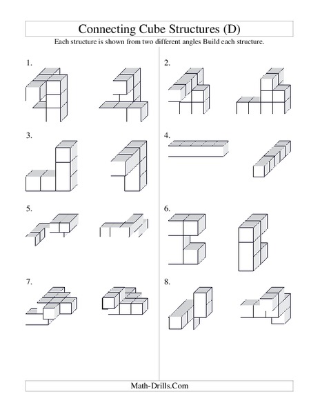 Connecting Cube Structures Worksheet