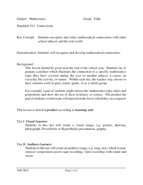 Connections Lesson Plan