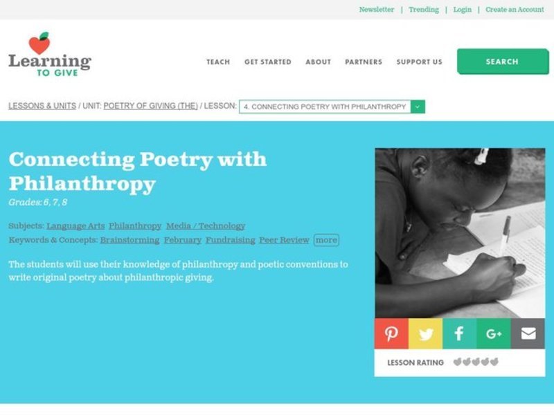 Connecting Poetry with Philanthropy Lesson Plan