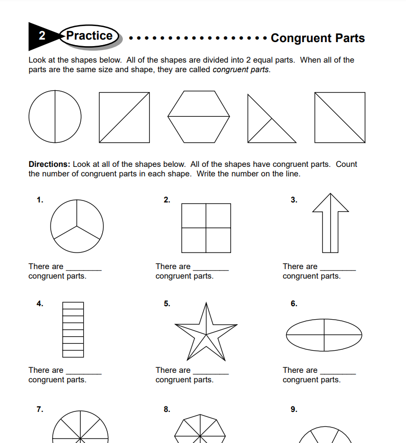 Congruent Shapes Worksheet