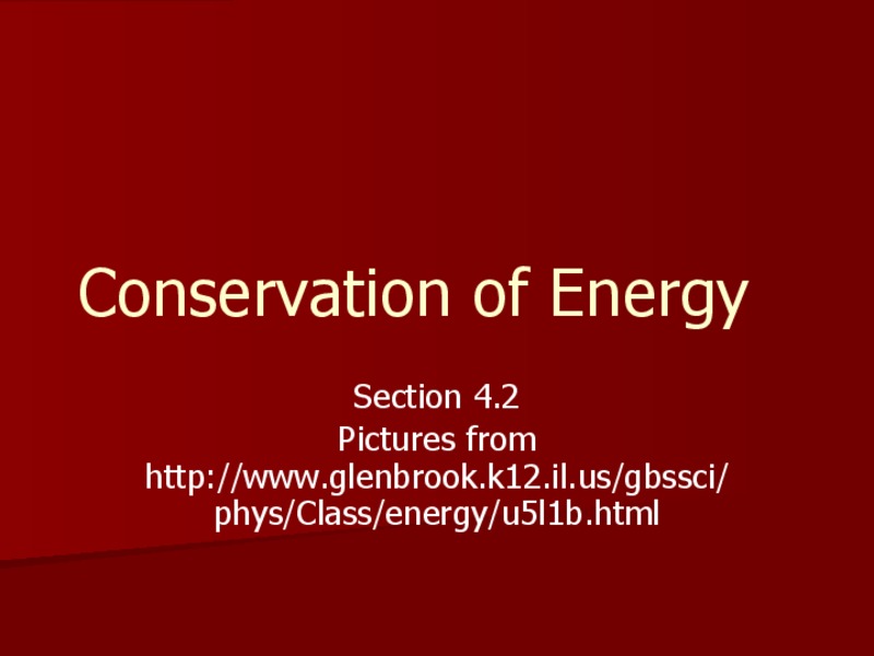 Conservation of Energy PPT