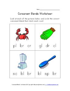 Consonant Blends Worksheet Worksheet