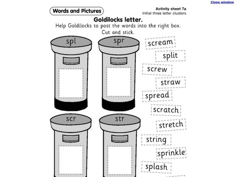 Consonant Clusters Organizer