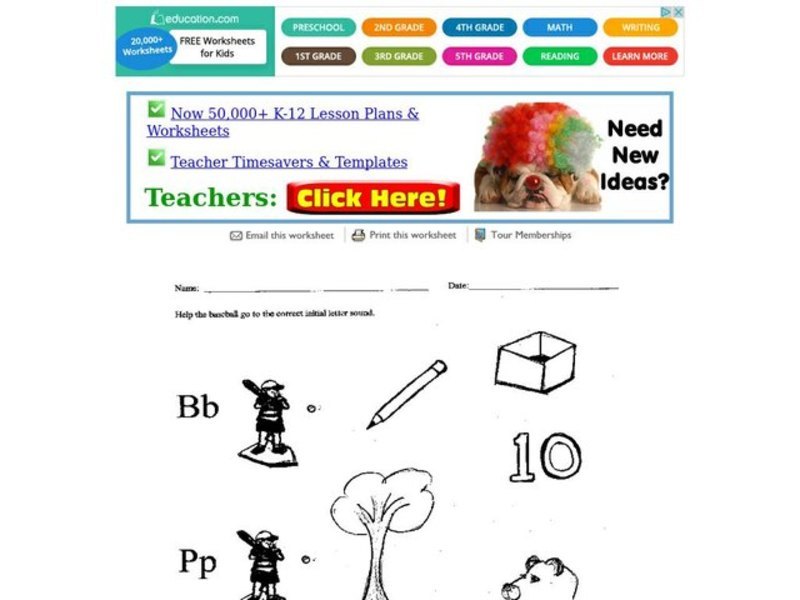 Consonant Sounds Worksheet