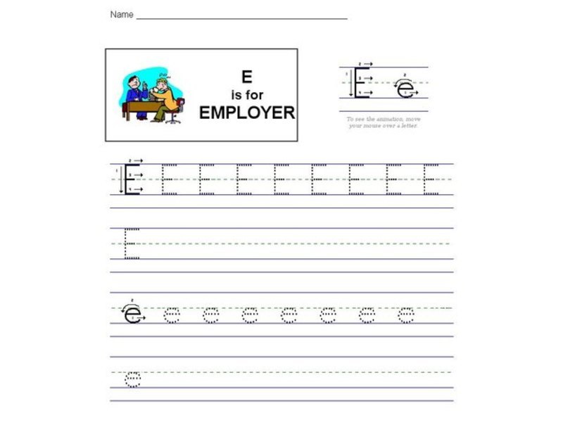 E is for Employer: The Letter E Interactive