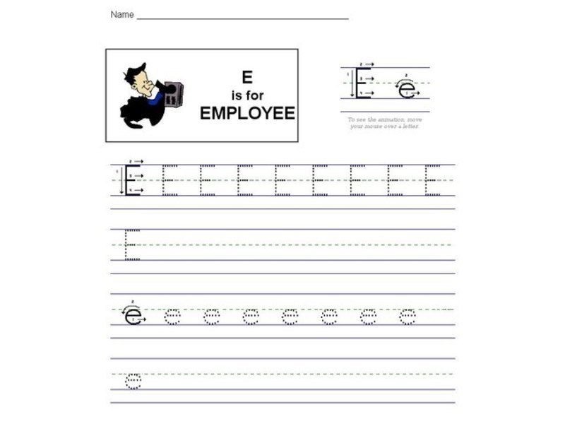 E is for Employee: The Letter E Interactive