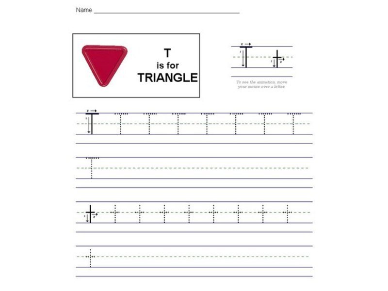 T Is For Triangle Worksheet