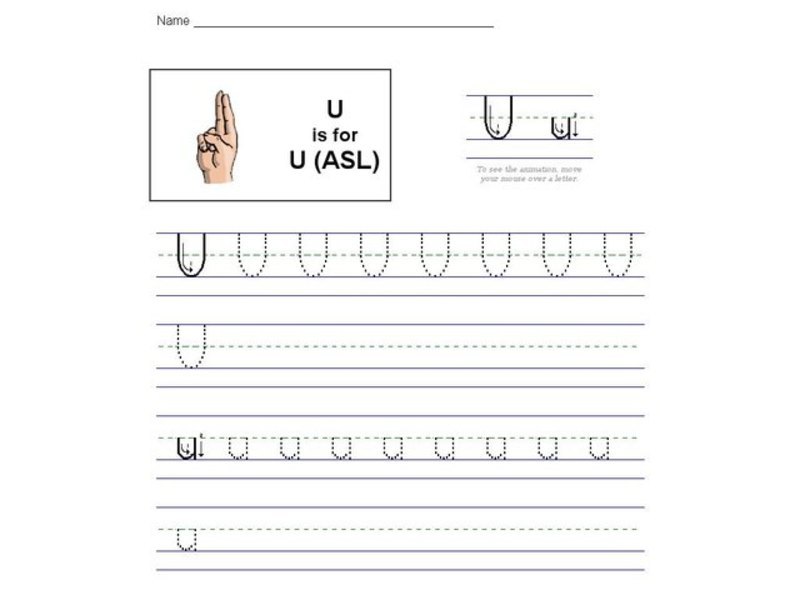U is for U-ASL: The Letter U Interactive