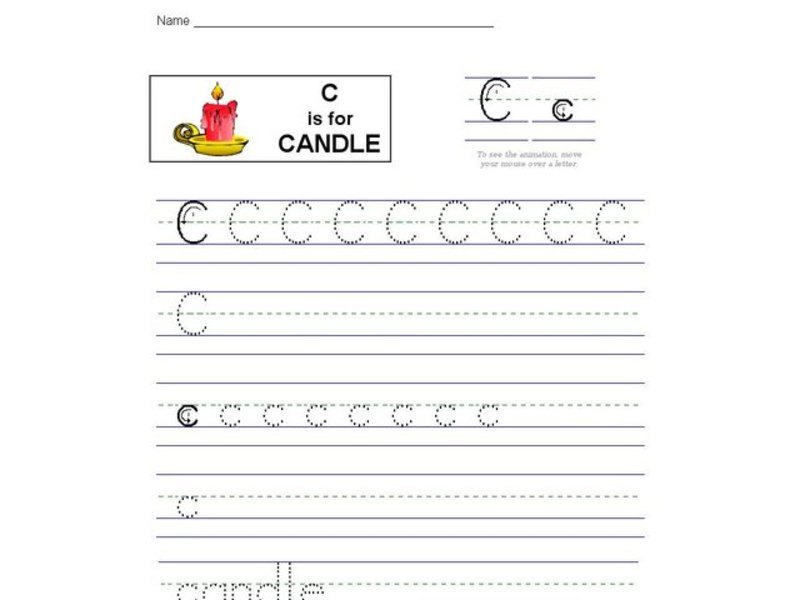 C is for Candle: Letter Cc Interactive