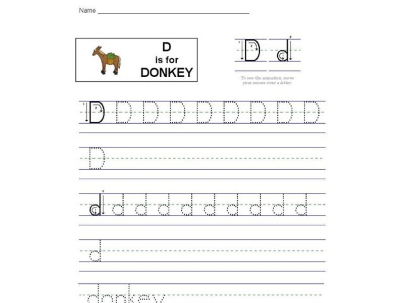 D is for Donkey: Letter Dd Interactive