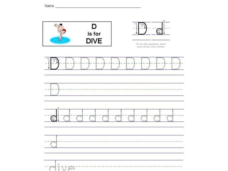 D is for Dive: Letter Dd Interactive