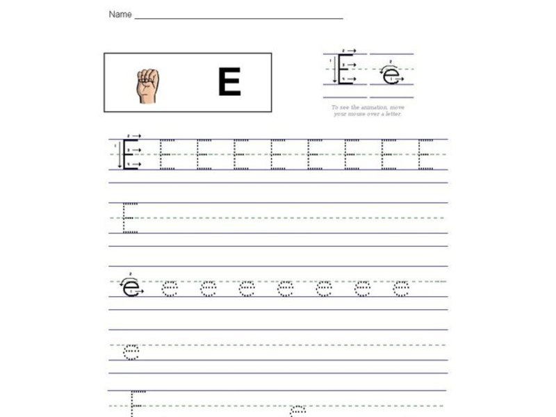 Letter Ee: Sign Language Letter E Interactive