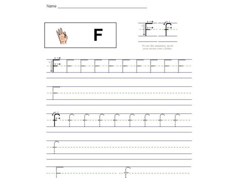 American Sign Language F Interactive