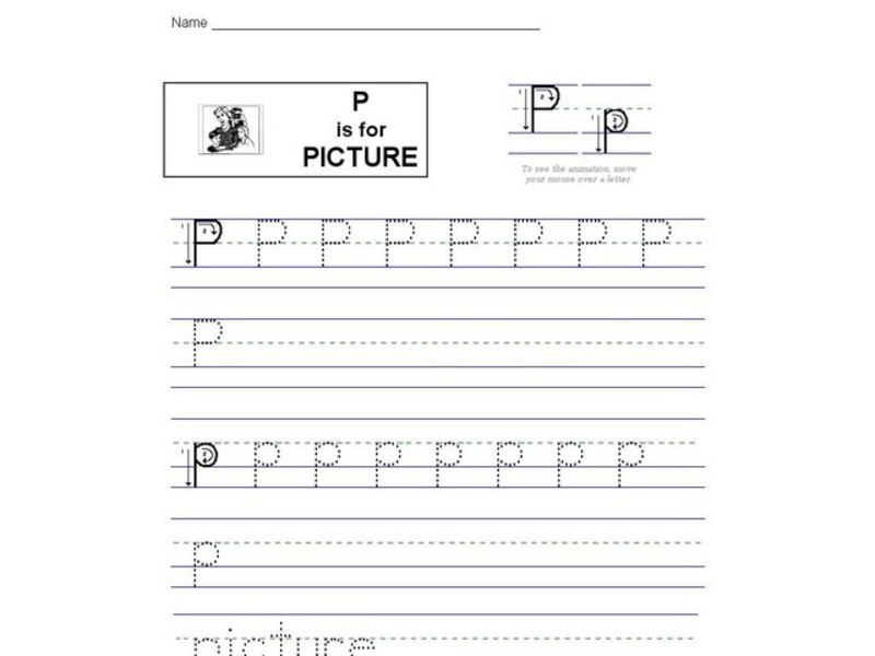 P is for Picture Worksheet