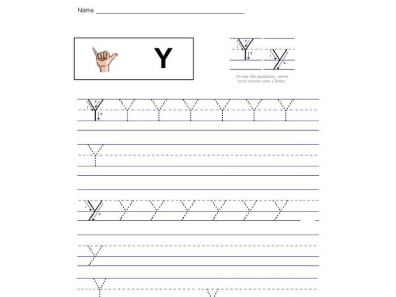 Letter Yy: Sign Language Interactive