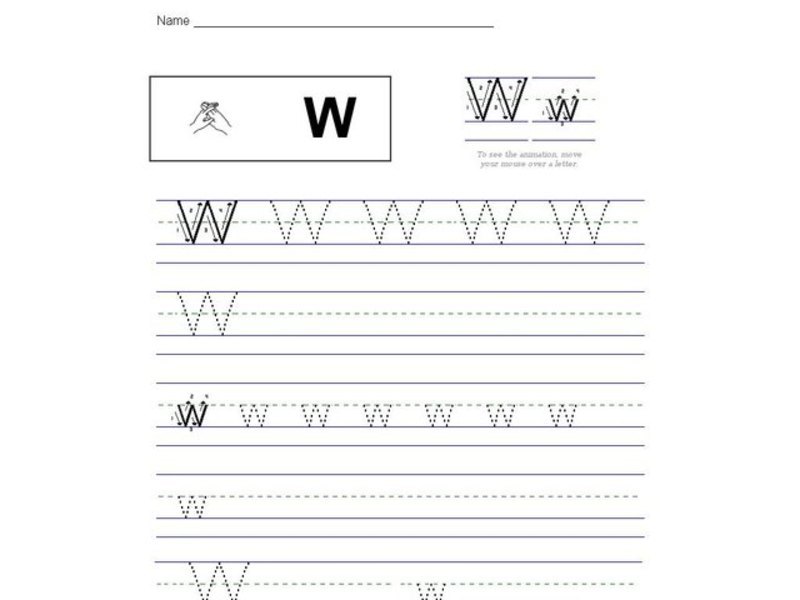 W - Printing Practice Interactive