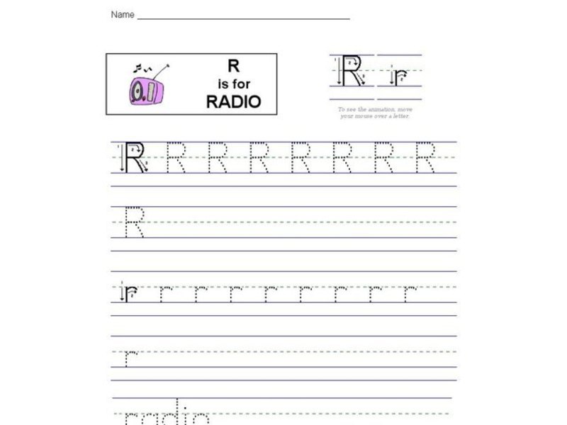 R is for Radio Worksheet