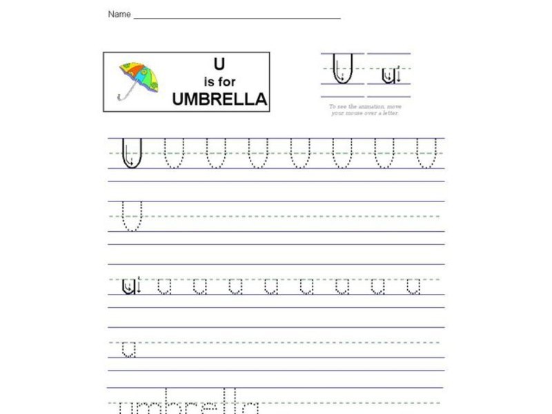 U is for Umbrella: Letter Uu Interactive