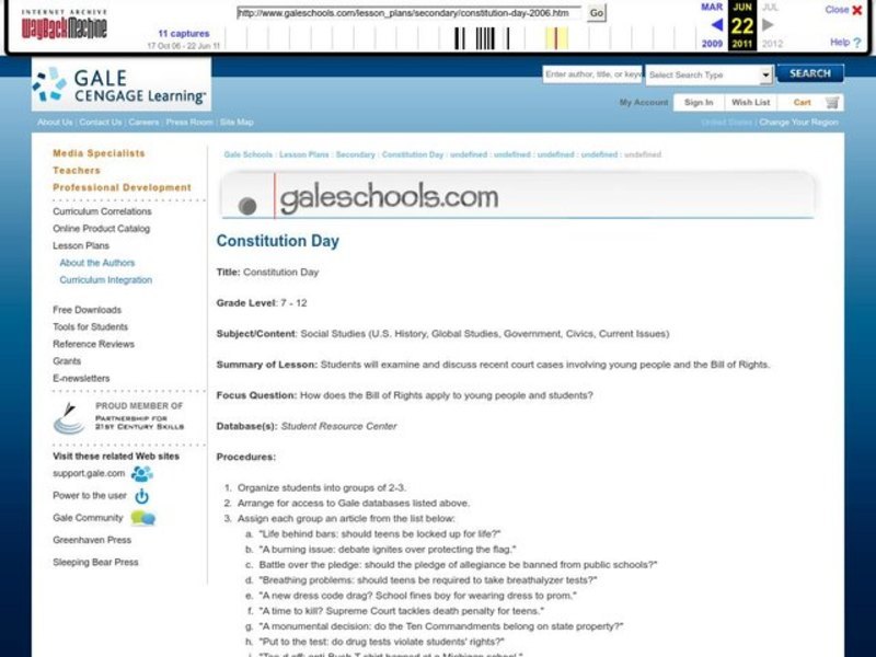 Constitution Day Lesson Plan