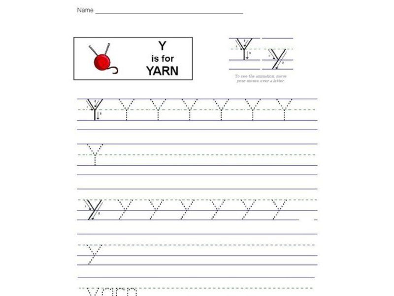 Printing Practice: Y is for Yarn Interactive