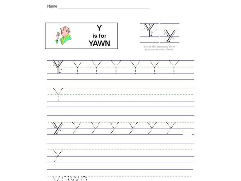 Y is for Yawn: Letter Yy Interactive
