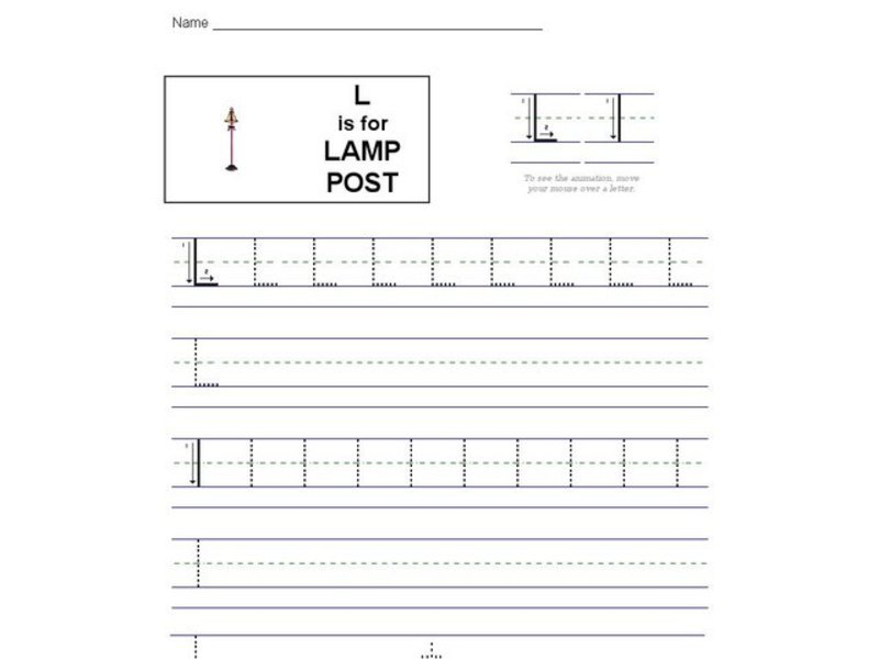 L is for Lamp Post: Letter Ll Worksheet