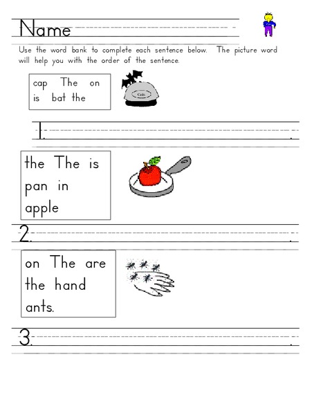 Constructing Sentences Worksheet